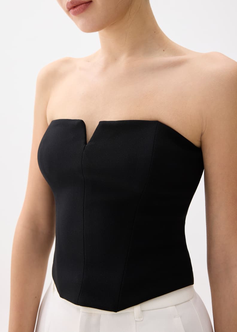 Jia Notched Bustier Top | Love, Bonito US