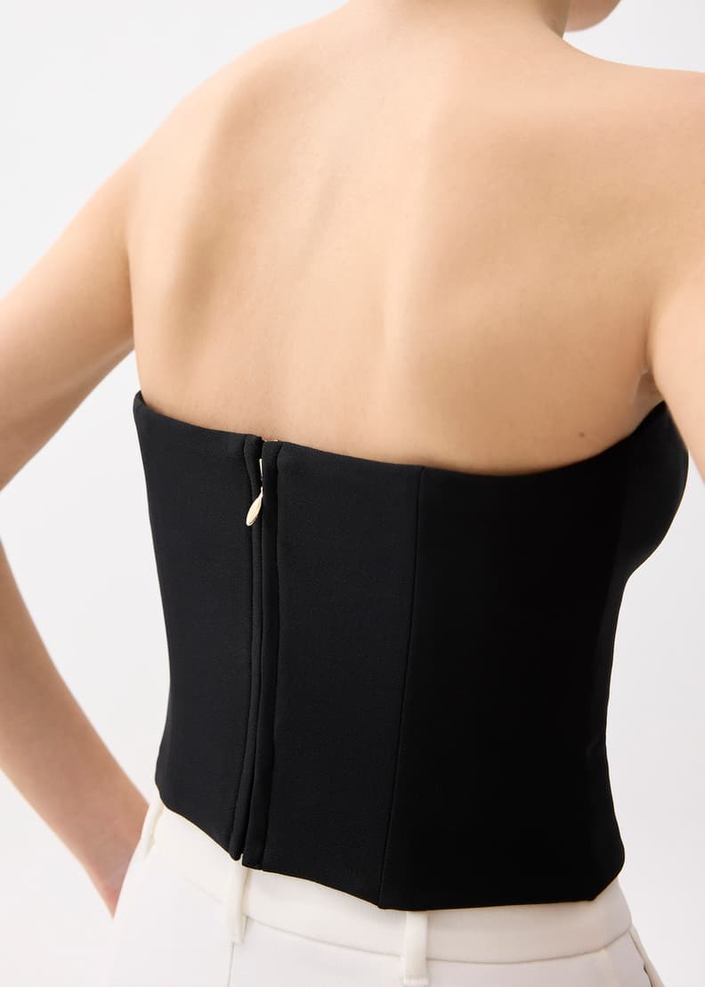 Jia Notched Bustier Top | Love, Bonito US