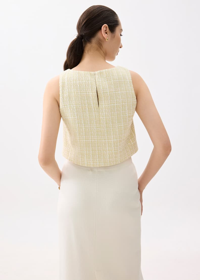Kaori Tweed Crop Shell Top | Love, Bonito INTL