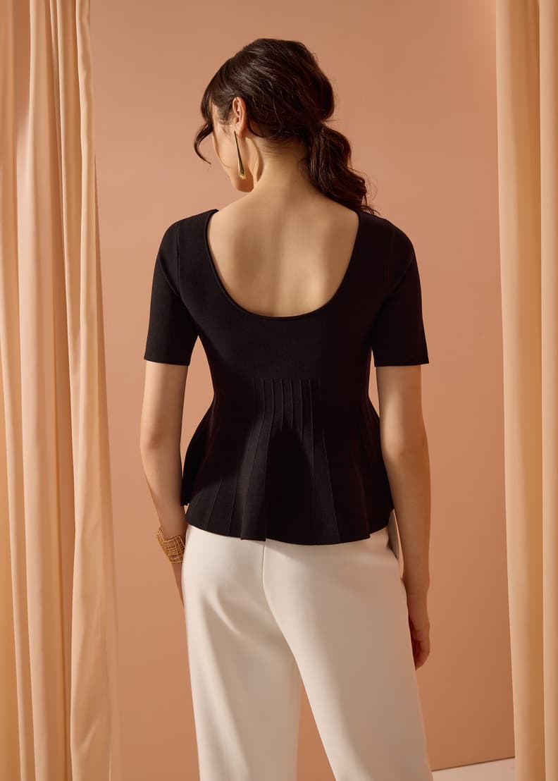 トップス Ballerina feather peplum tops ivory Mutya Knit Ballerina Peplum Top | Love, Bonito SG