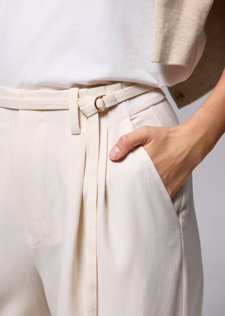 Leggy™ Mayumi Elastic Pleated Wide Leg Pants | Love, Bonito SG