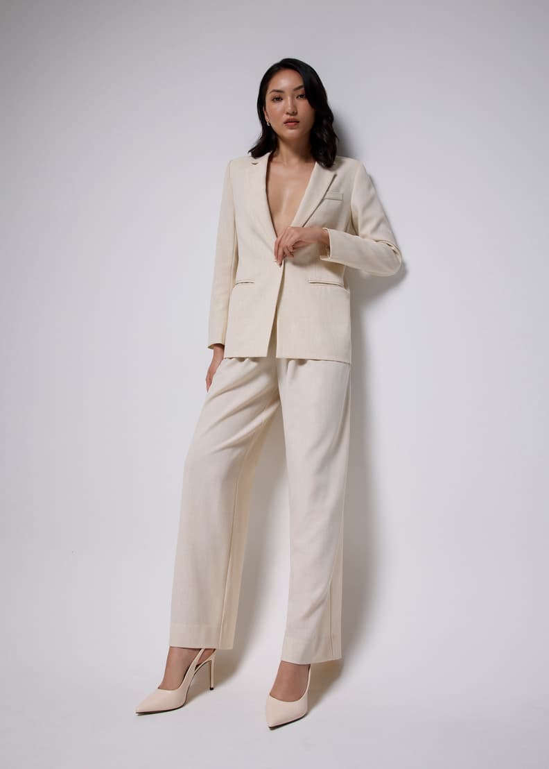 Leggy™ Mayumi Elastic Pleated Wide Leg Pants | Love, Bonito SG