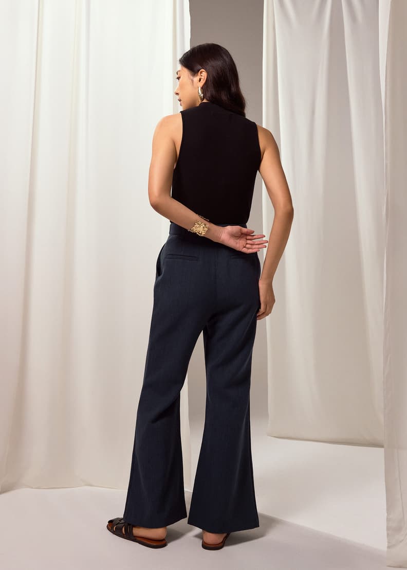 PETITE Leggy™ Pvara Textured Flare Pants | Love, Bonito INTL
