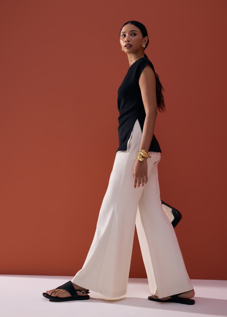 【INCHANT ME】Beryl Wrap Skirt Boot Cut Slacks 001_black_5d640cba-3e43-45d6-