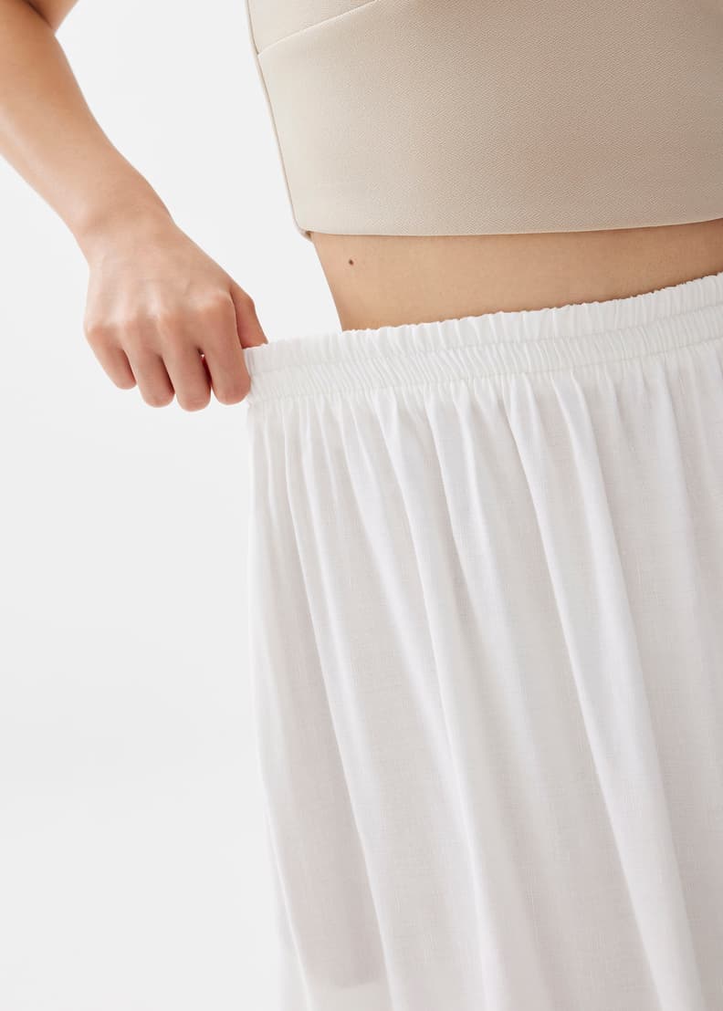 Rei Elastic Linen A-line Maxi Skirt | Love, Bonito US
