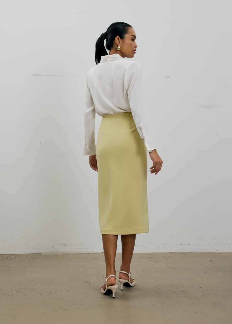 【BAON】Garden Glossy String Banding Midi Skirt BAON】Garden Glossy String Banding Midi Skirt BCBG New York