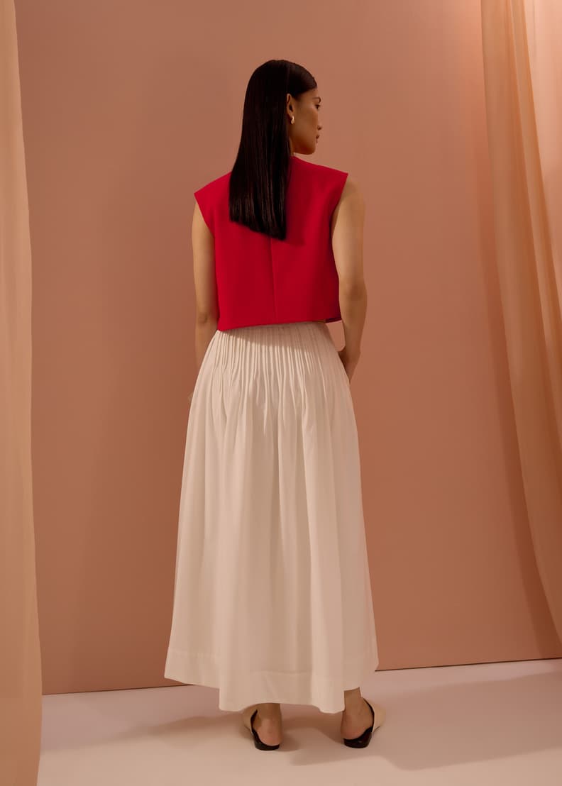 Kate High Waist Pintuck Flare Maxi Skirt | Love, Bonito INTL