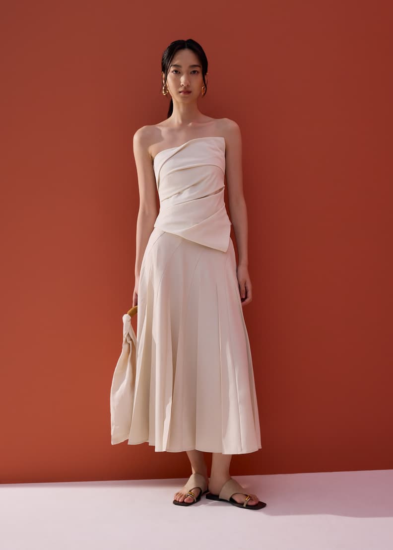 [ROMANTIC CROWN]★24SU★韓国人気★RIBBON FLARE SKIRT RIBBON FLARE SKIRT_IVORY | ROMANTIC CROWN