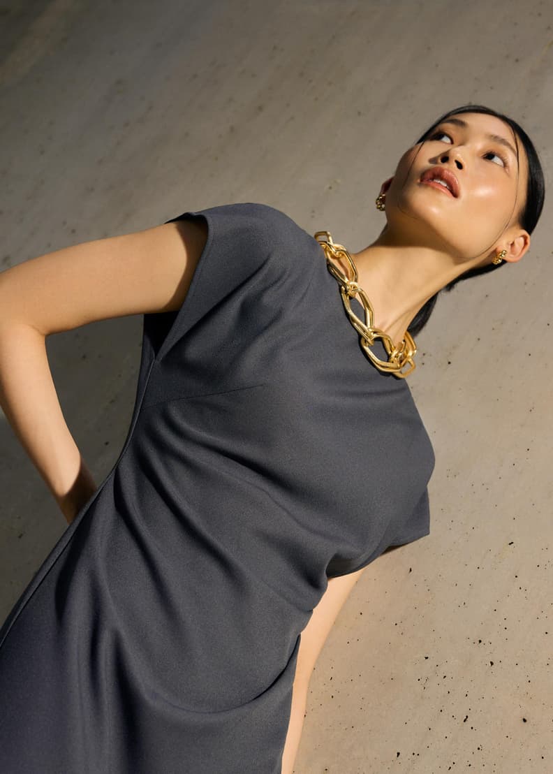 インポート　イタリア　トップス新品（1167） Hansa Boat Neck Column Drape Midaxi Dress | Love, Bonito HK