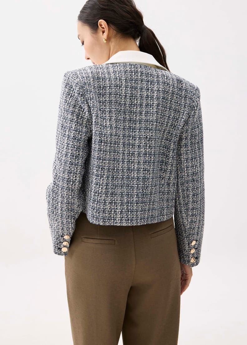 Zanna Detachable Collar Tweed Jacket | Love, Bonito HK