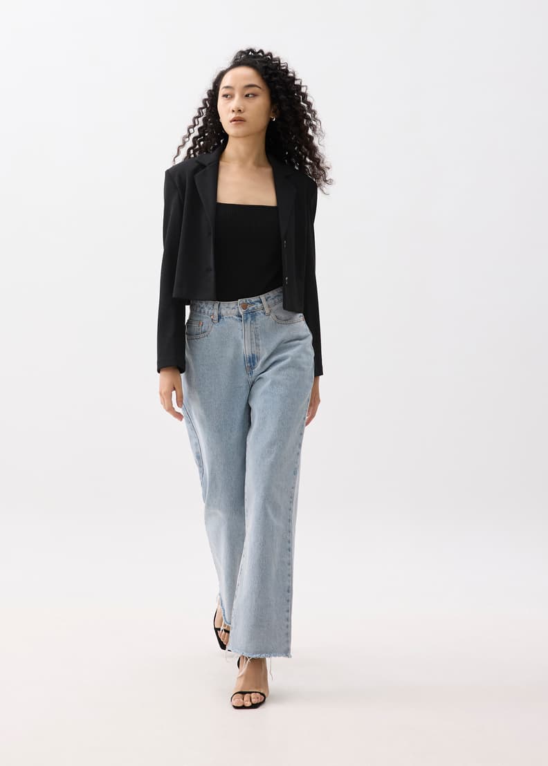 Alya Boxy Crop Blazer | Love, Bonito US