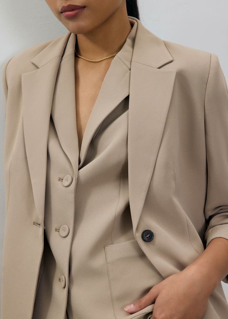 [SOMEWHERE BUTTER]24FW★韓国人気★Classic Single Blazer RuchedReady® Aika Lightweight Classic Shoulder Padded Blazer
