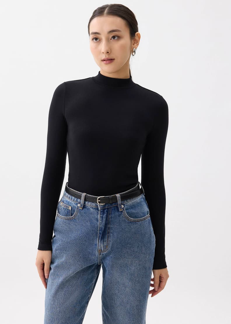 ⚫︎TK0509⚫︎ RIB TURTLENECK SWEATER - Black | ZARA Canada