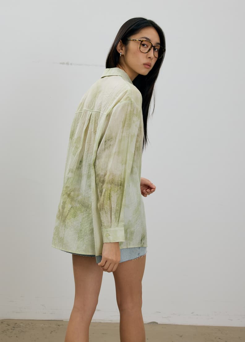 Oversized Abstract Collared Shirt | Love, Bonito US