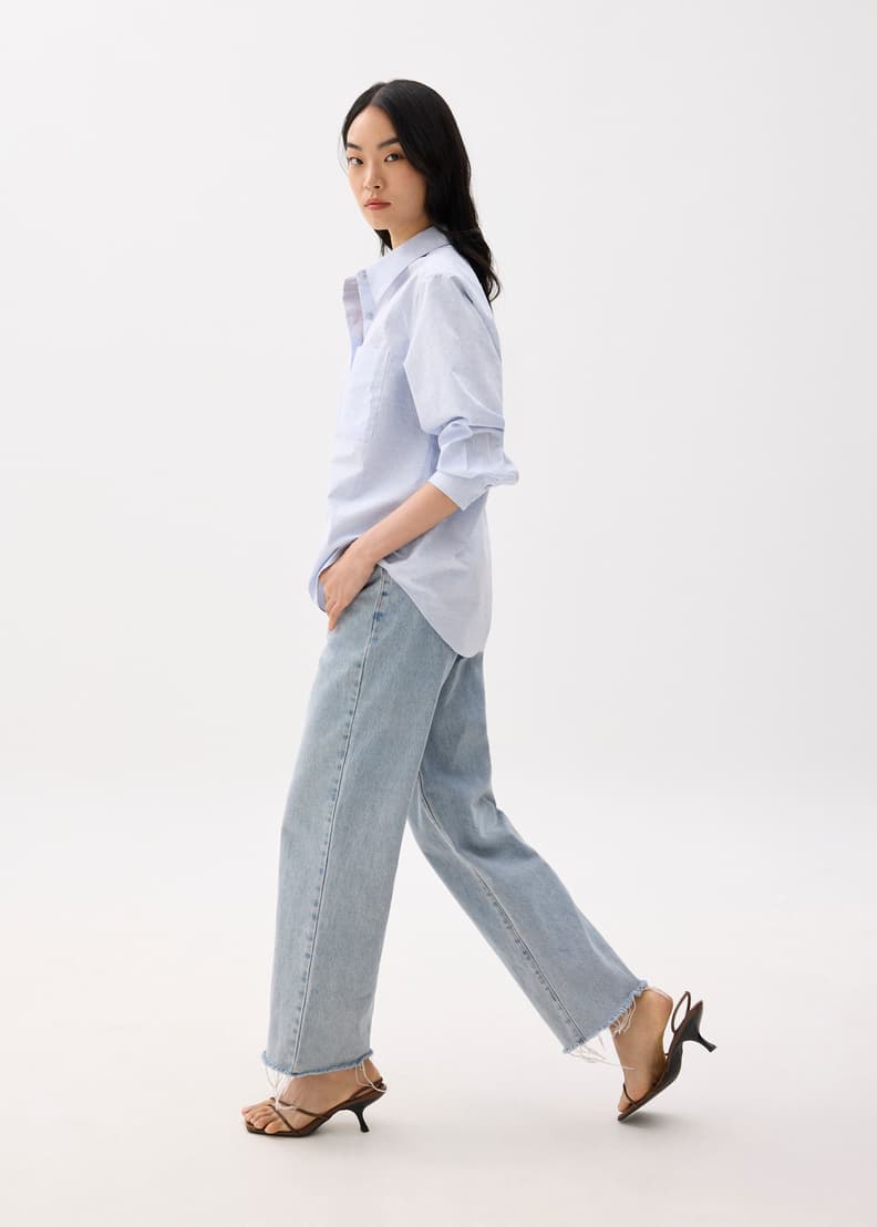 Striped Relaxed Collared Shirt | Love, Bonito US