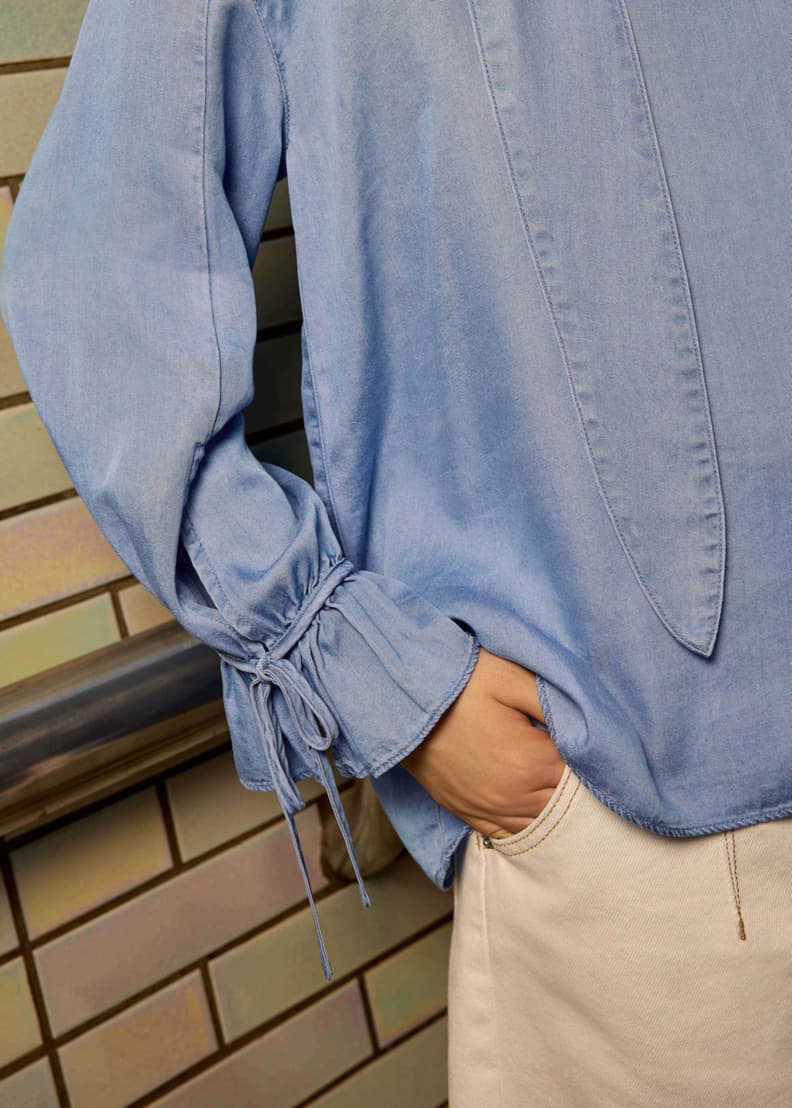 Relaxed Chambray Drop Shoulder Blouse | Love, Bonito US