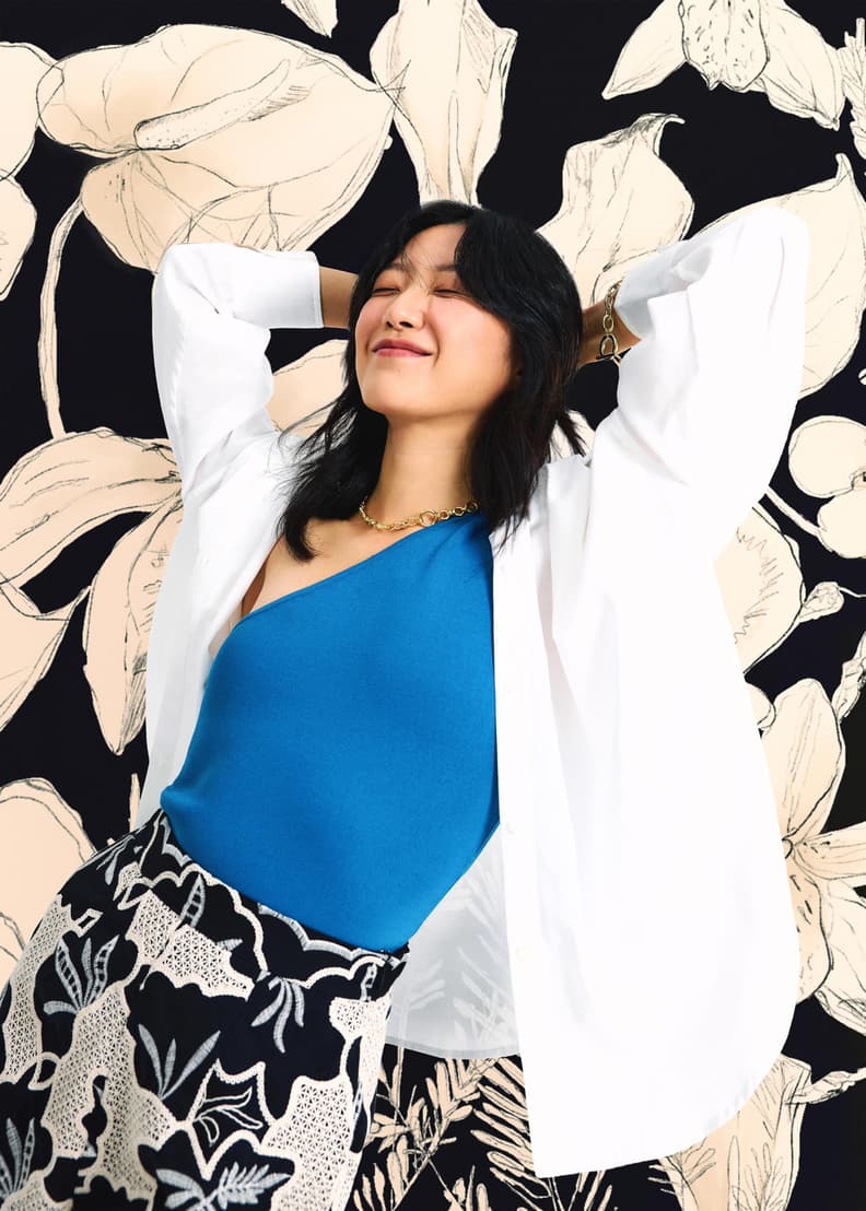 Oversized Lace Patchwork Button-Down Collared Shirt | Love