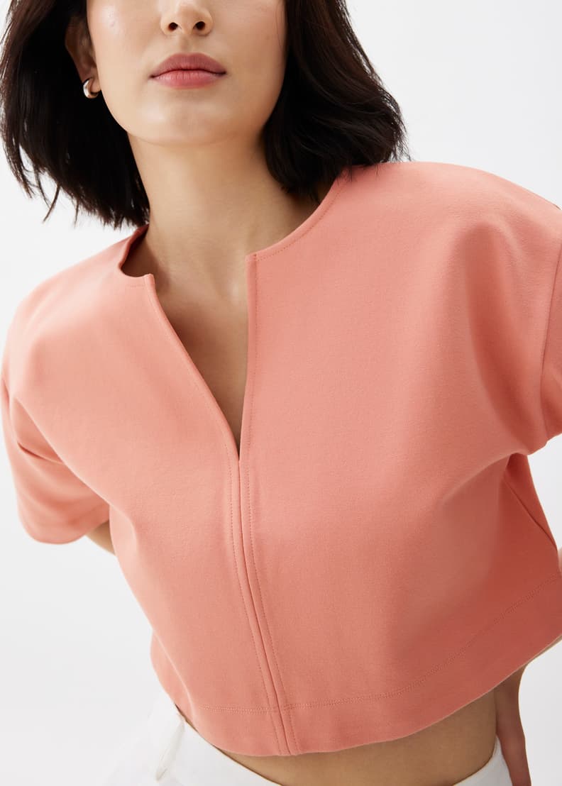 Boxy Notch Collar Crop Tee | Love, Bonito HK Boxy Notch Collar Crop Tee | Love, Bonito HK