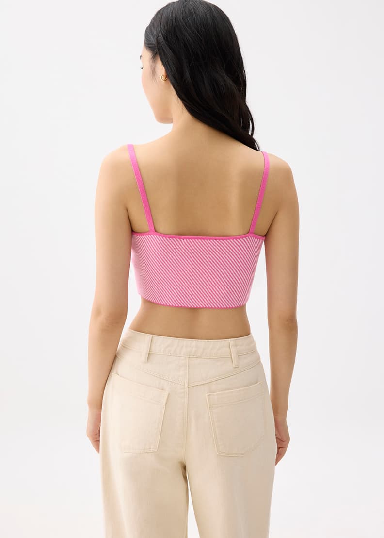 Striped Knit Crop Camisole Top | Love, Bonito US