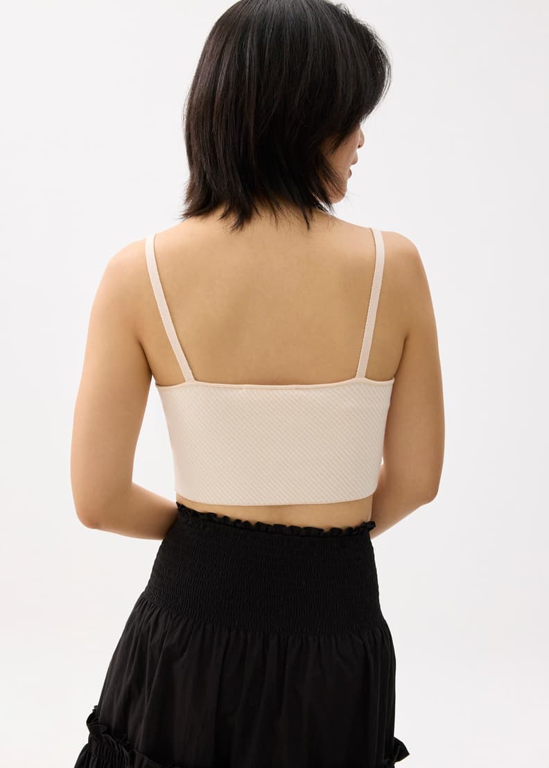 下着・アンダーウェア theredthread S bicolor knit camisole YYDGH Women's Criss Cross Halter Crop Top Ribbed Knit