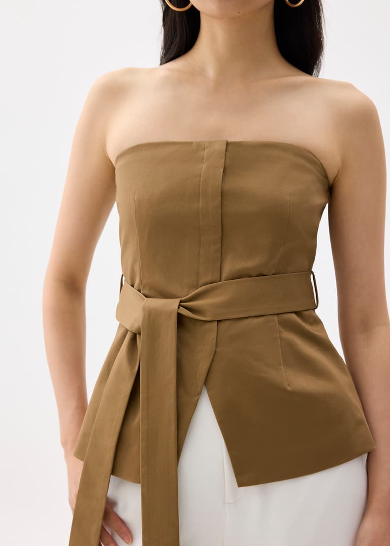 Cotton Belted Tube Top | Love, Bonito US