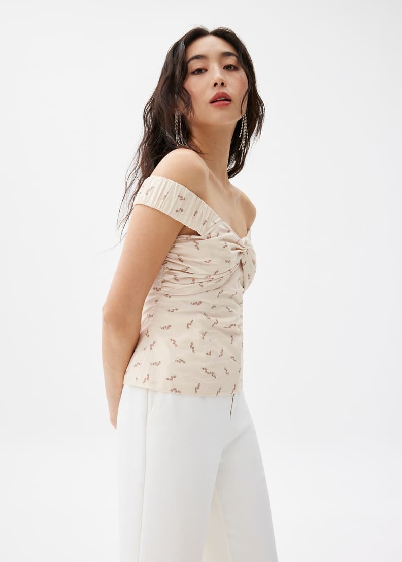 Elastic Cotton Off Shoulder Top | Love, Bonito US