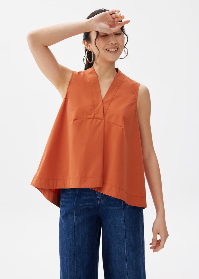 Bamboo V-neck Trapeze T 3-4 Sleeves Style T4203-2