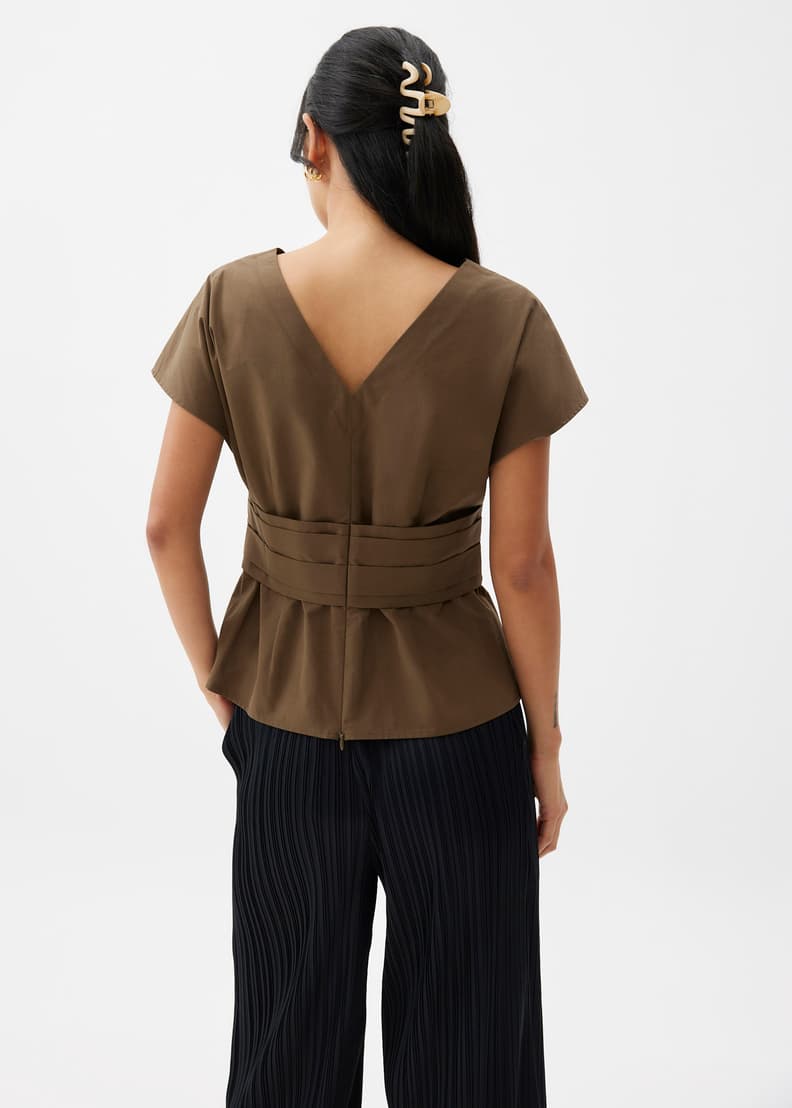 A LINE V NECK LONG SLEEVE IN PIMA COTTON STRETCH