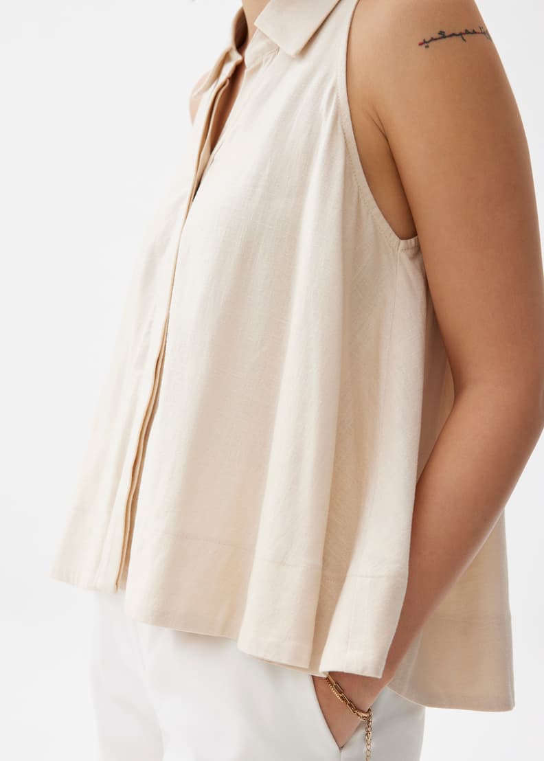 Linen Collared Swing Top | Love, Bonito US