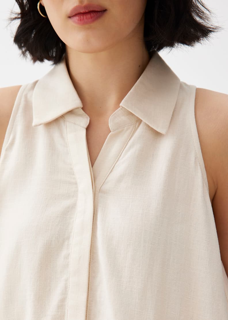 Linen Collared Swing Top | Love, Bonito US