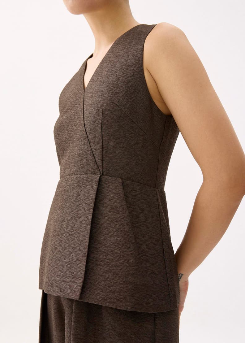 未使用｜2WAY LACE COLLAR TUCK PEPLUM TOPS