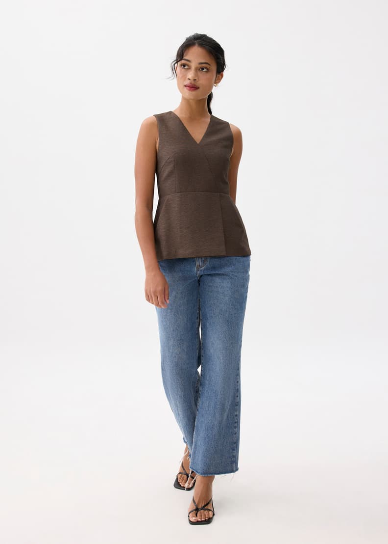 V-neck Peplum Wrap Top | Love, Bonito INTL