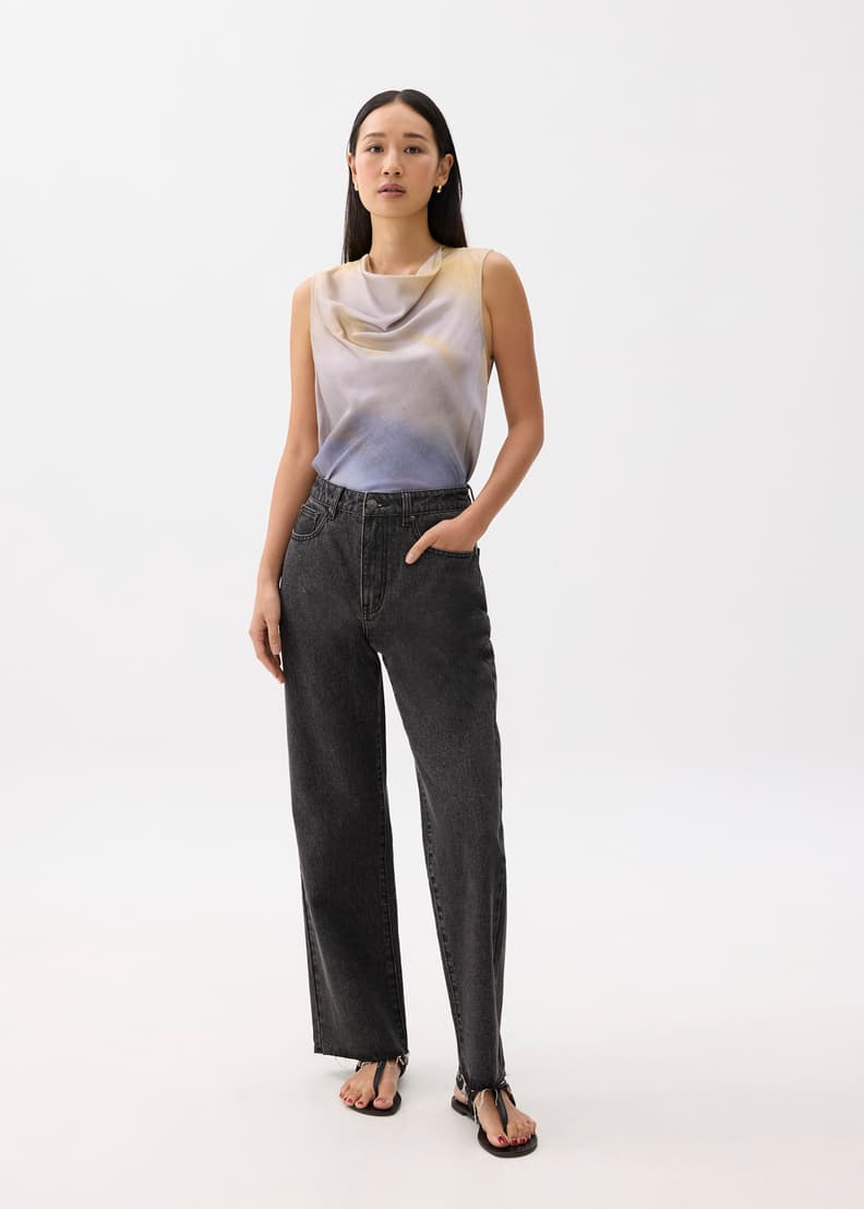 Abstract Satin Cowl Neck Shell Top | Love, Bonito SG
