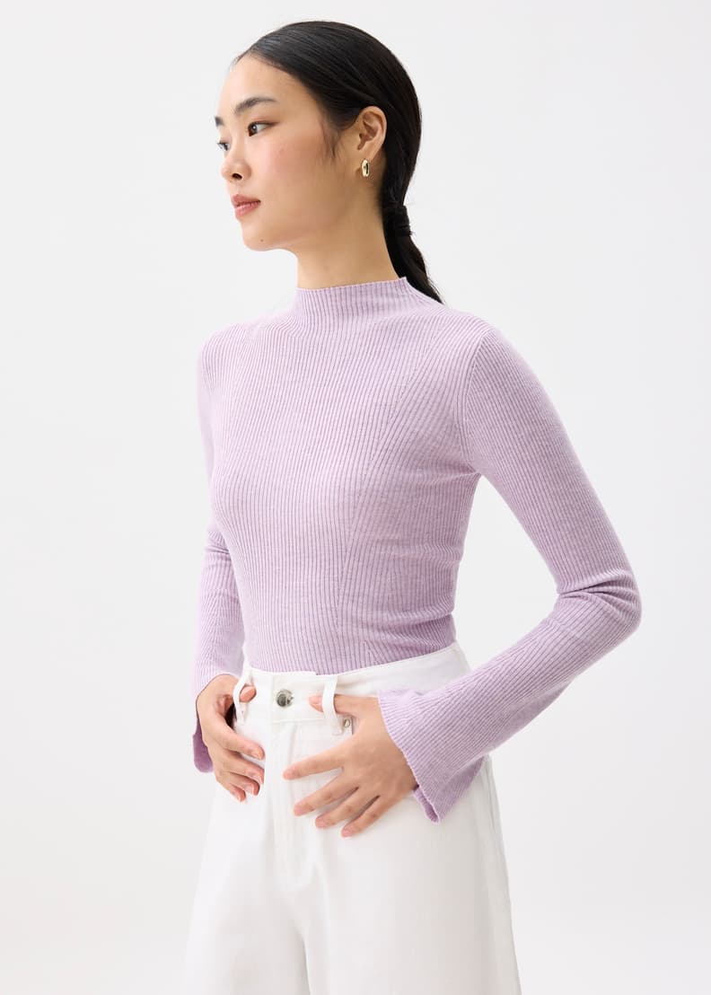 High neck knit top discount