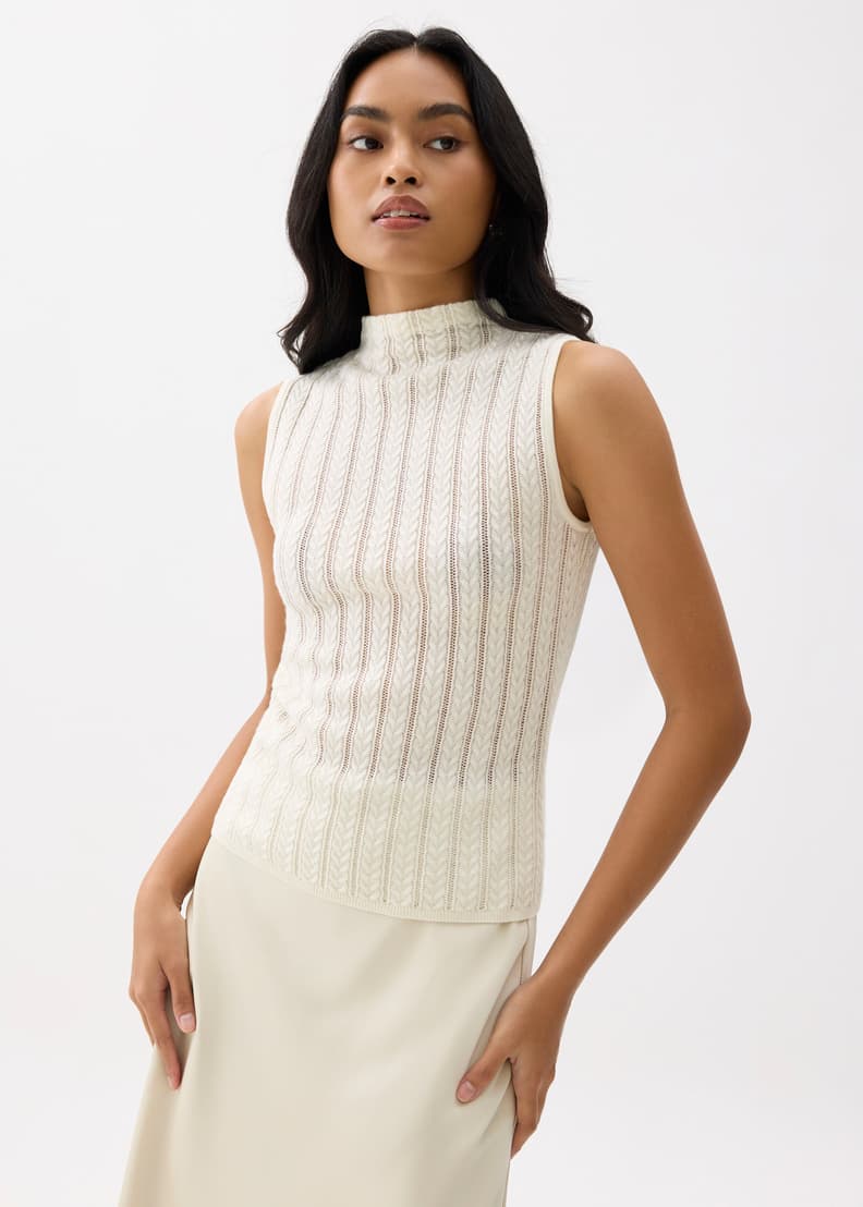 Mock Neck Knit Top