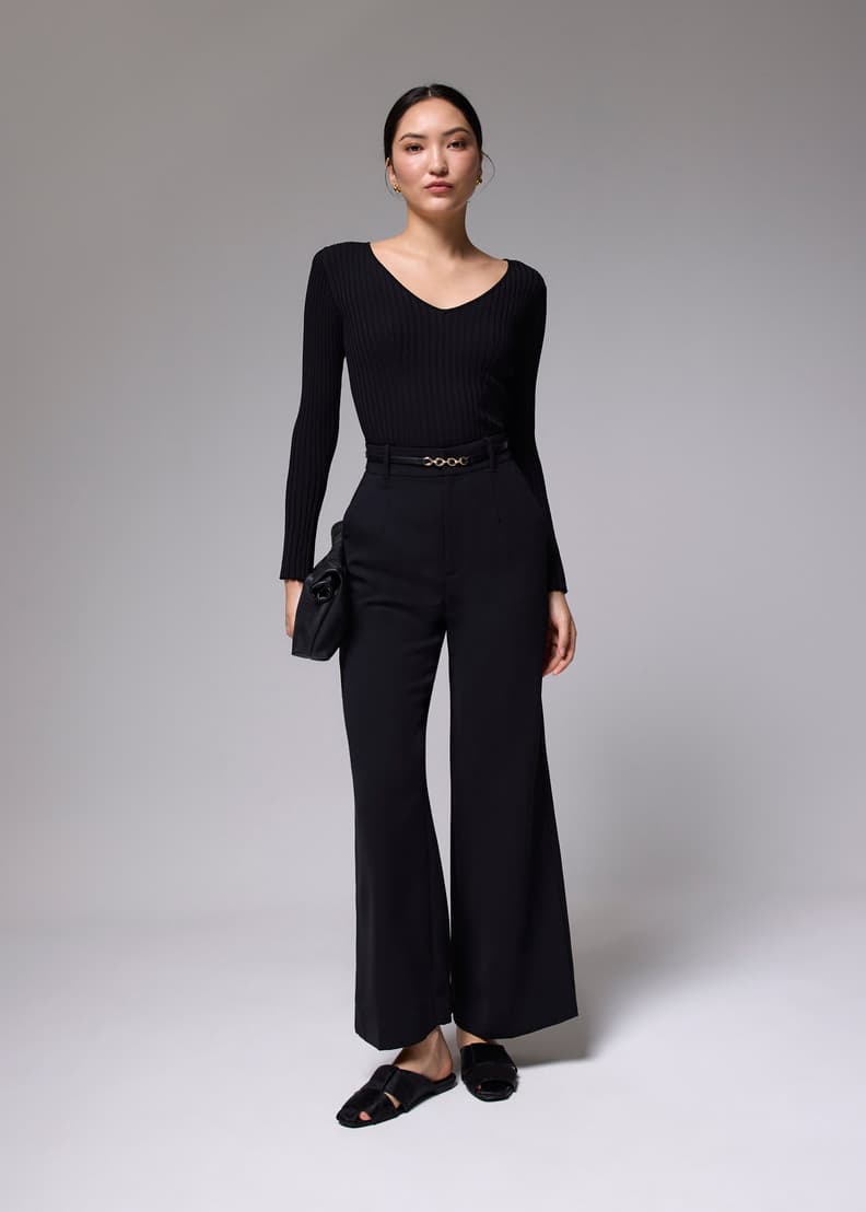 Ribbed Knit Flare Sleeve Top | Love, Bonito HK