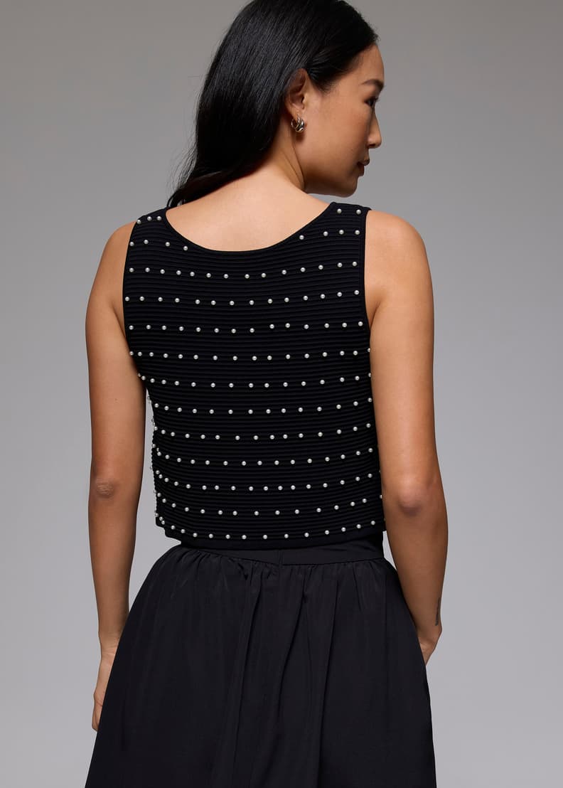 Reversible Pearl Embellished Knit Top | Love, Bonito US