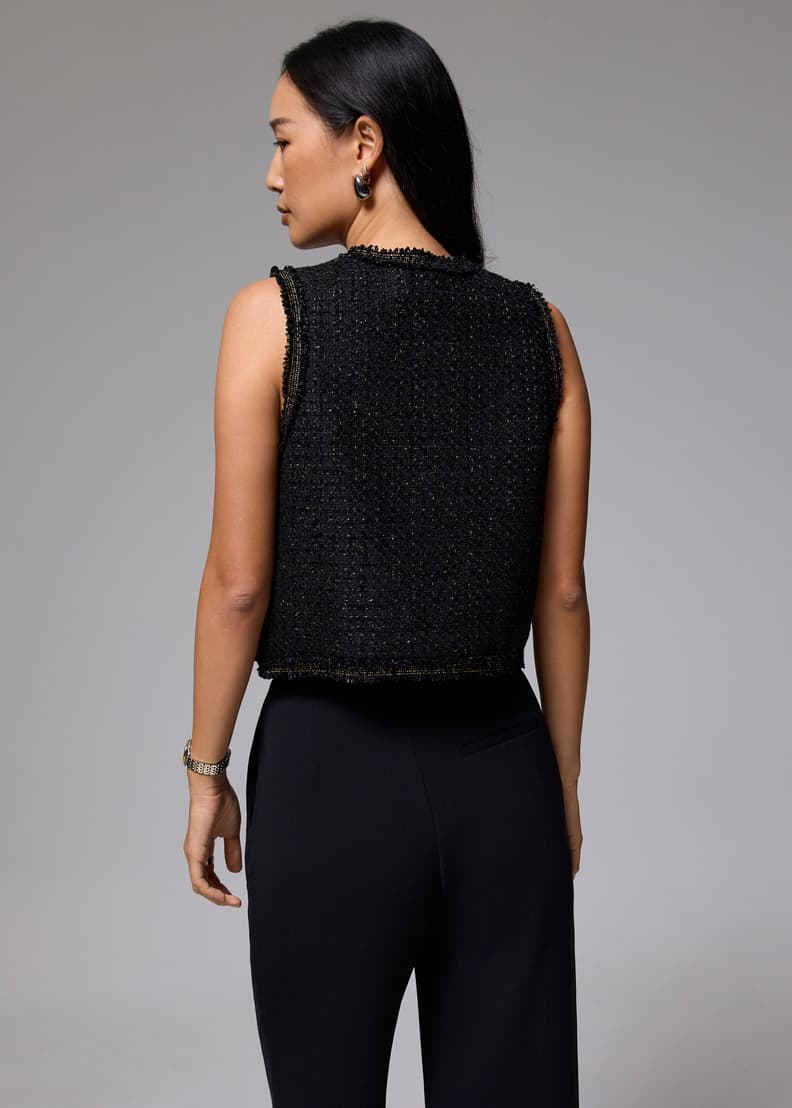 Tweed Boxy Crop Vest | Love, Bonito ID Tweed Boxy Crop Vest | Love, Bonito ID