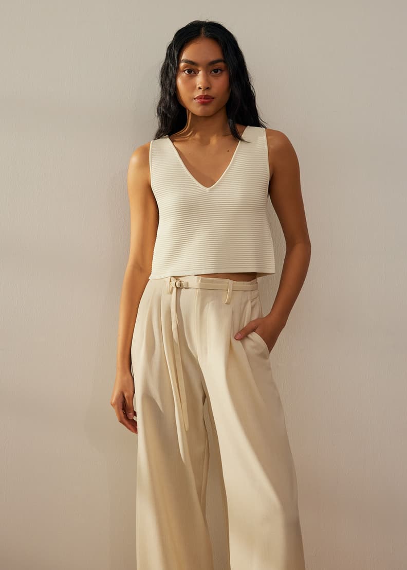 Reversible Boxy Crop Knit Top | Love, Bonito MY