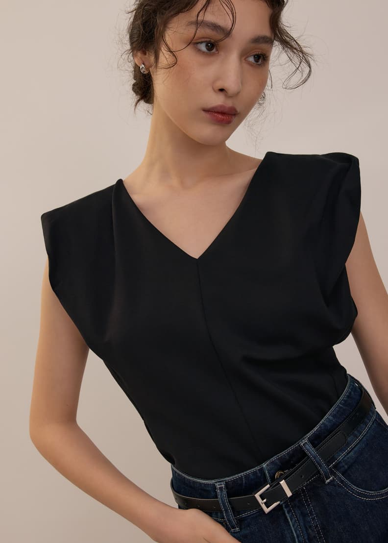 日本未入荷【Love Bonito】Jersey Vネックトップ Jersey V-neck Top | Love, Bonito ID