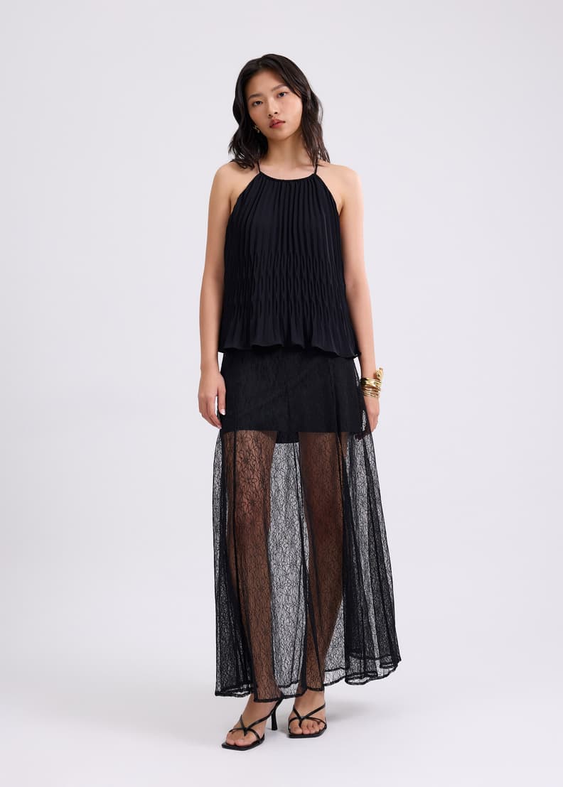 トップス shalom fancy puro top Relaxed Pleated Halter Shell Top | Love, Bonito INTL