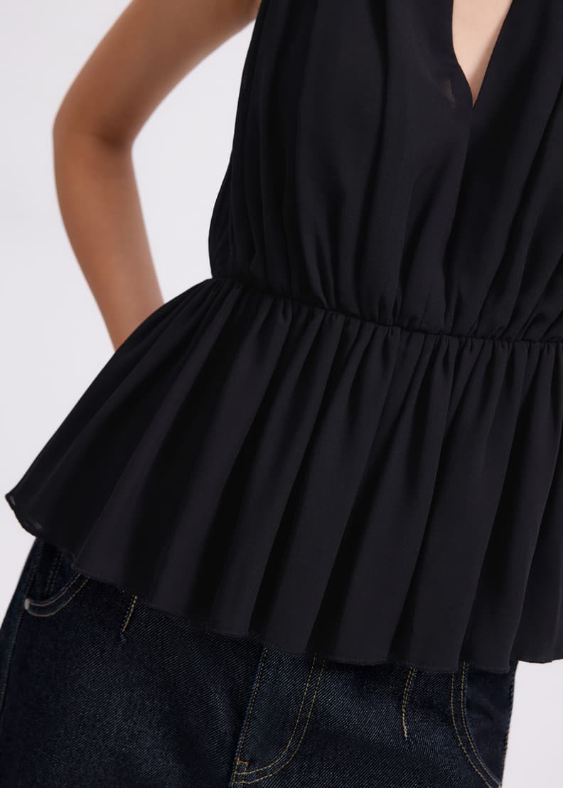 値下げ交渉可】2WAY LACE COLLAR TUCK PEPLUM TOPS RE ORDER】2WAY LACE COLLAR TUCK PEPLUM TOPS - BIRTHDAY BASH