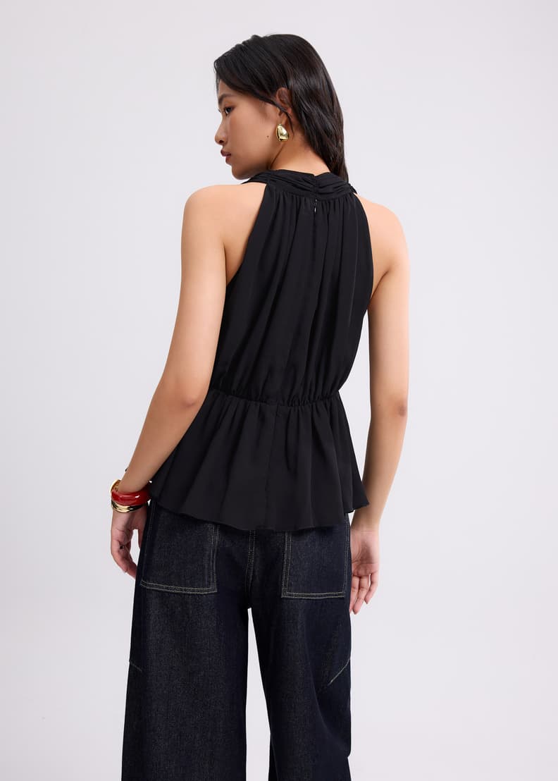 Georgette V-neck Peplum Top | Love, Bonito SG