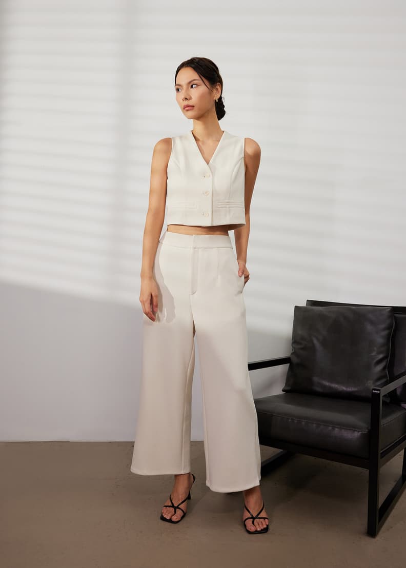 Wide leg cropped culottes hotsell
