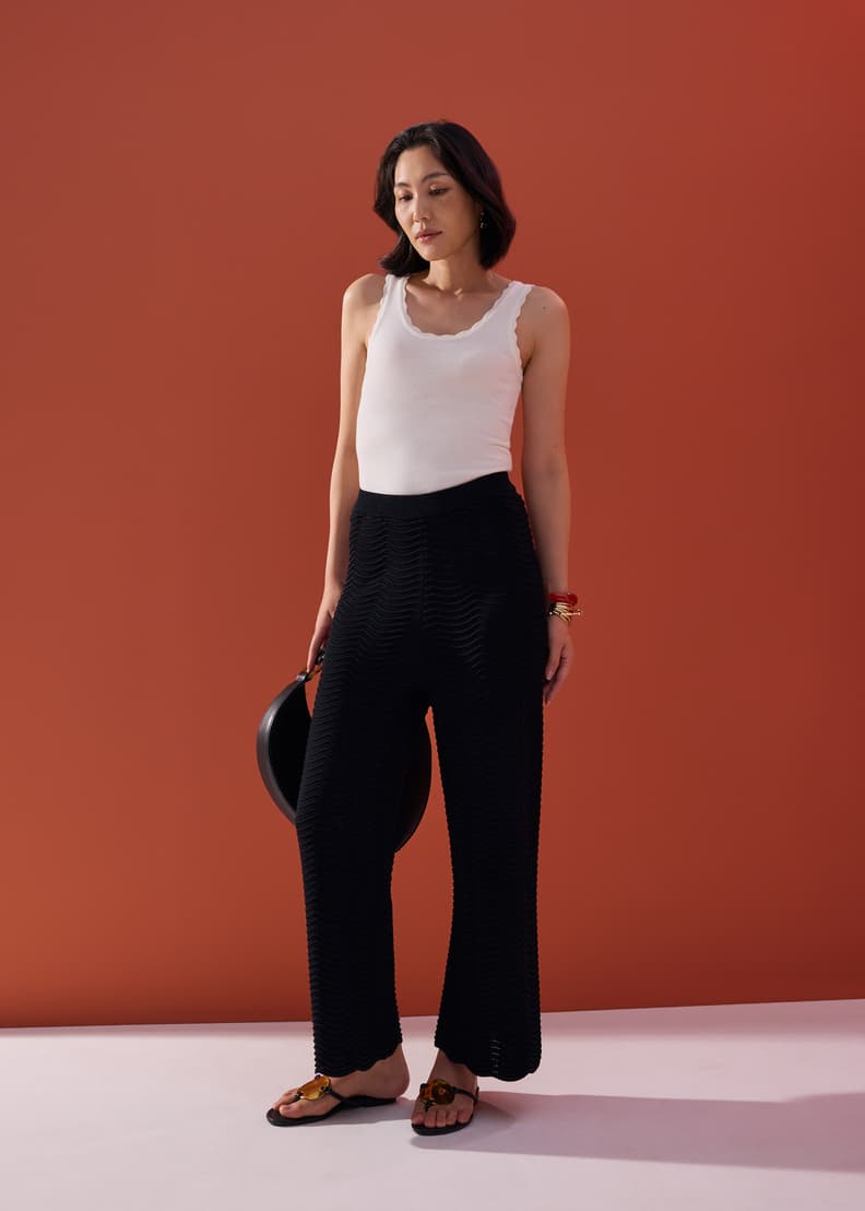 パンツ UND TULIPANO STRAIGHT KNIT PANTS Elastic Wavy Knit Straight Leg Pants | Love, Bonito INTL