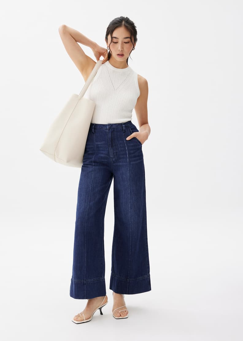 Jean wide leg pants clearance