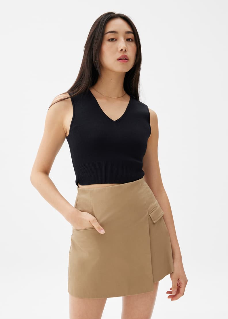 Elastic Cotton A-line Skort | Love, Bonito US