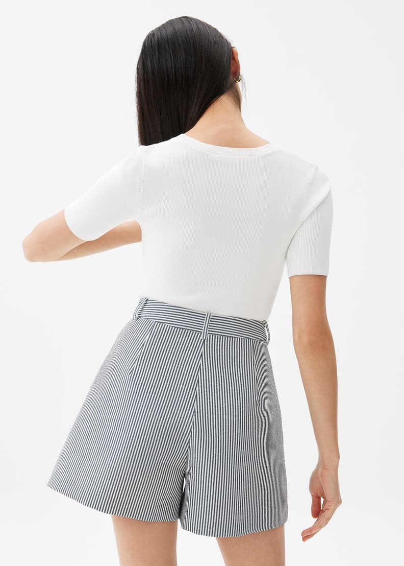 Striped Pleated A-line Shorts | Love, Bonito US