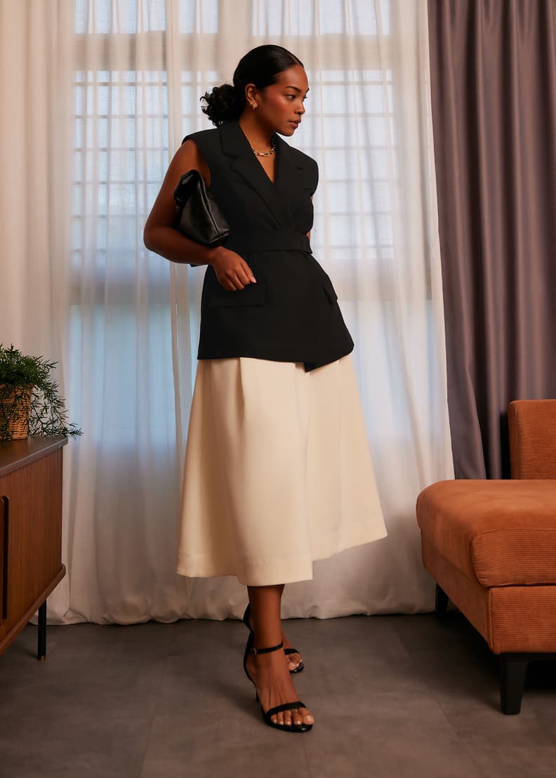 High Waist Flare Midi Skirt | Love, Bonito HK