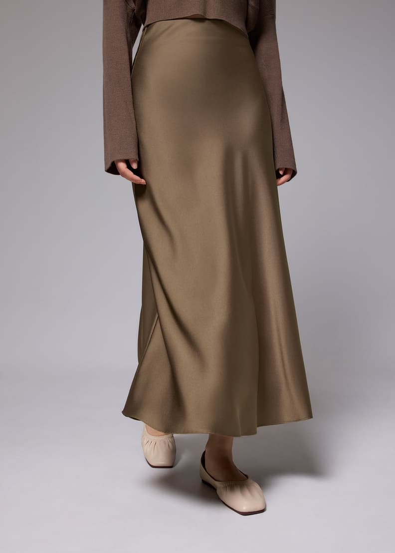 High Waist Satin Bias Cut Maxi Skirt | Love, Bonito US